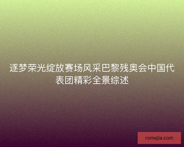 逐梦荣光绽放赛场风采巴黎残奥会中国代表团精彩全景综述